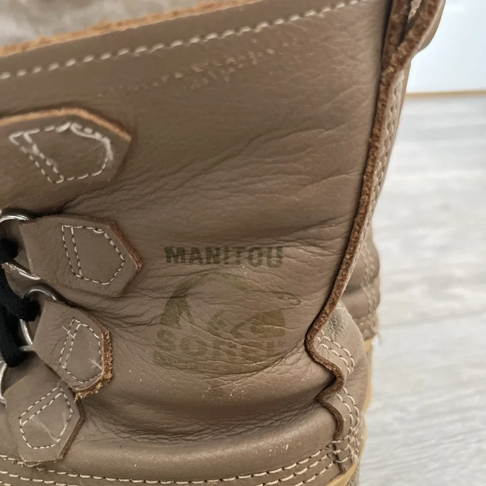 Sorel Manitou  Women's Winter Snow Boots Size‎ 6 Brown Tan Lined Vintage